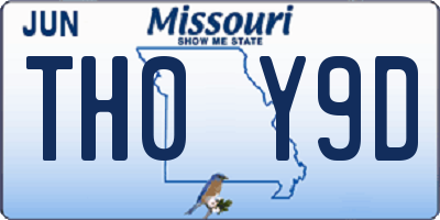 MO license plate TH0Y9D