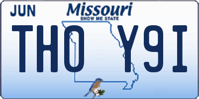 MO license plate TH0Y9I