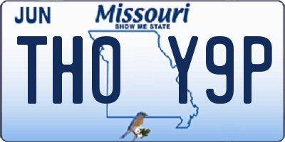 MO license plate TH0Y9P