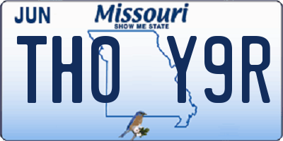 MO license plate TH0Y9R