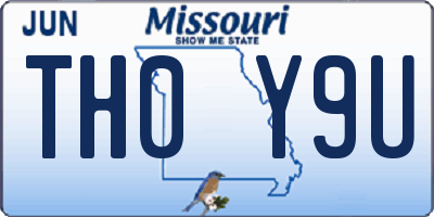 MO license plate TH0Y9U