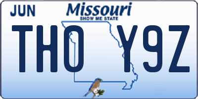 MO license plate TH0Y9Z