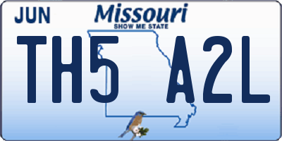 MO license plate TH5A2L