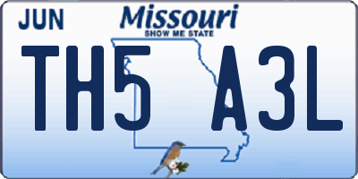 MO license plate TH5A3L