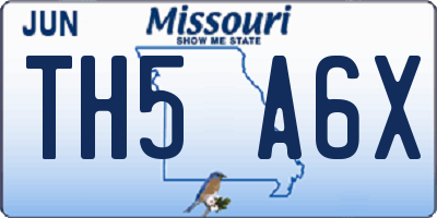 MO license plate TH5A6X