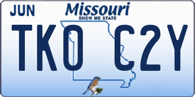 MO license plate TK0C2Y
