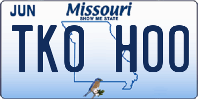 MO license plate TK0H0O