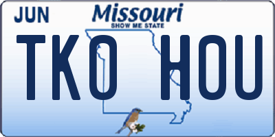 MO license plate TK0H0U
