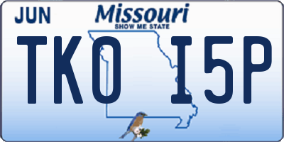 MO license plate TK0I5P