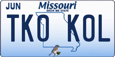 MO license plate TK0K0L