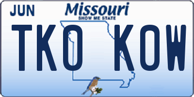 MO license plate TK0K0W