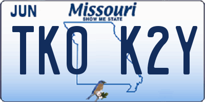 MO license plate TK0K2Y