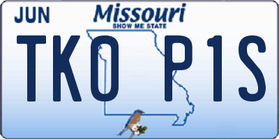 MO license plate TK0P1S