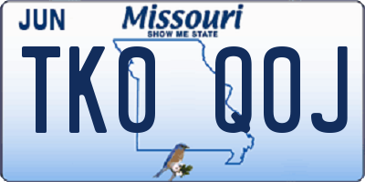MO license plate TK0Q0J