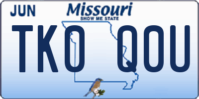 MO license plate TK0Q0U