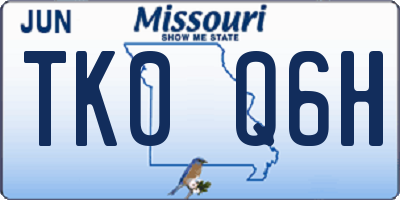 MO license plate TK0Q6H
