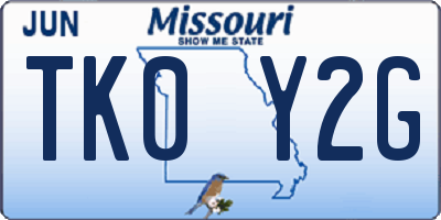 MO license plate TK0Y2G