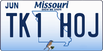 MO license plate TK1H0J