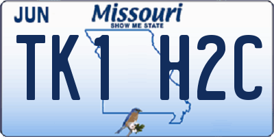 MO license plate TK1H2C