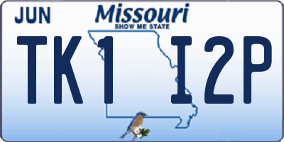 MO license plate TK1I2P