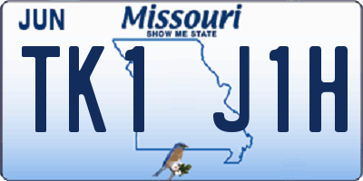 MO license plate TK1J1H