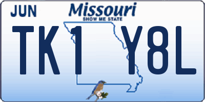 MO license plate TK1Y8L