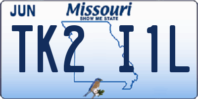 MO license plate TK2I1L