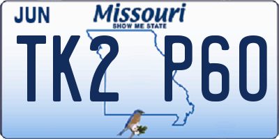 MO license plate TK2P6O