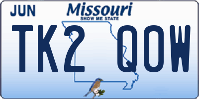 MO license plate TK2Q0W