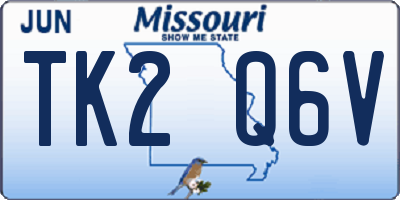 MO license plate TK2Q6V