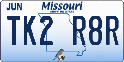 MO license plate TK2R8R