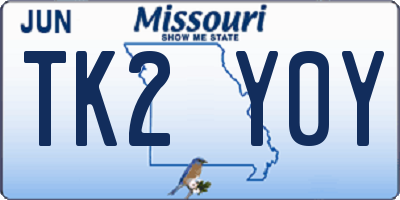 MO license plate TK2Y0Y