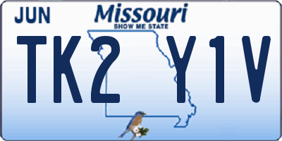 MO license plate TK2Y1V