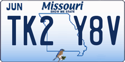 MO license plate TK2Y8V