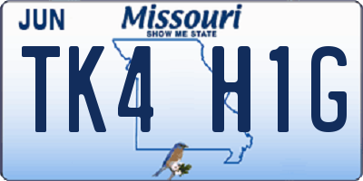 MO license plate TK4H1G