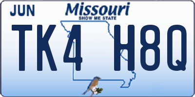 MO license plate TK4H8Q