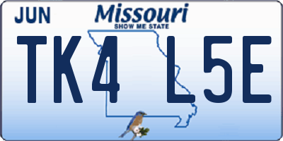 MO license plate TK4L5E