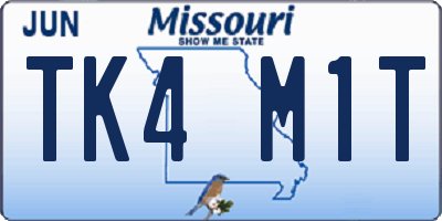 MO license plate TK4M1T