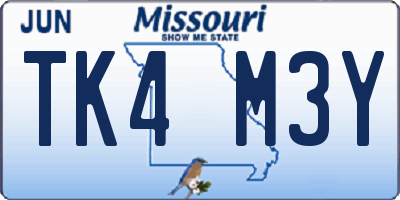 MO license plate TK4M3Y