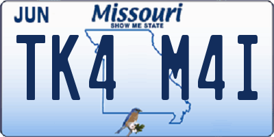 MO license plate TK4M4I