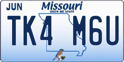 MO license plate TK4M6U