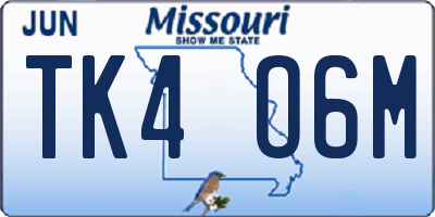 MO license plate TK4O6M