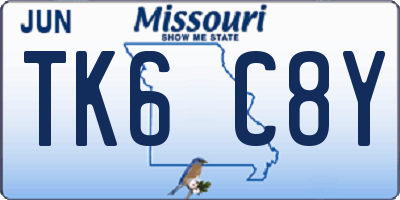 MO license plate TK6C8Y