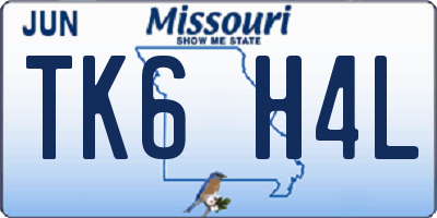 MO license plate TK6H4L