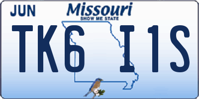 MO license plate TK6I1S