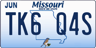 MO license plate TK6Q4S