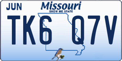 MO license plate TK6Q7V