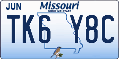 MO license plate TK6Y8C