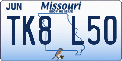 MO license plate TK8L5O