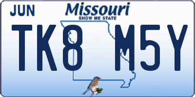 MO license plate TK8M5Y